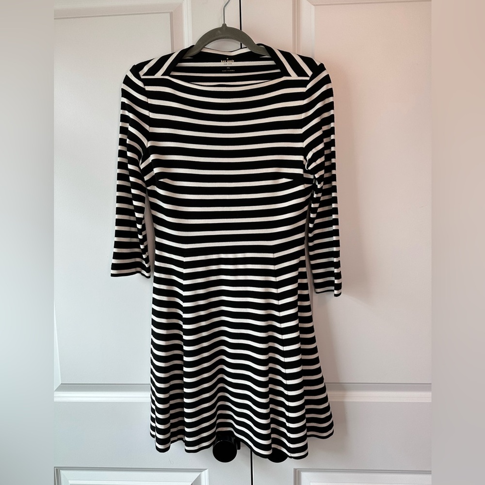 Kate Spade Broome Street Stripe Everyday Dress Black and White Pullover Size XS